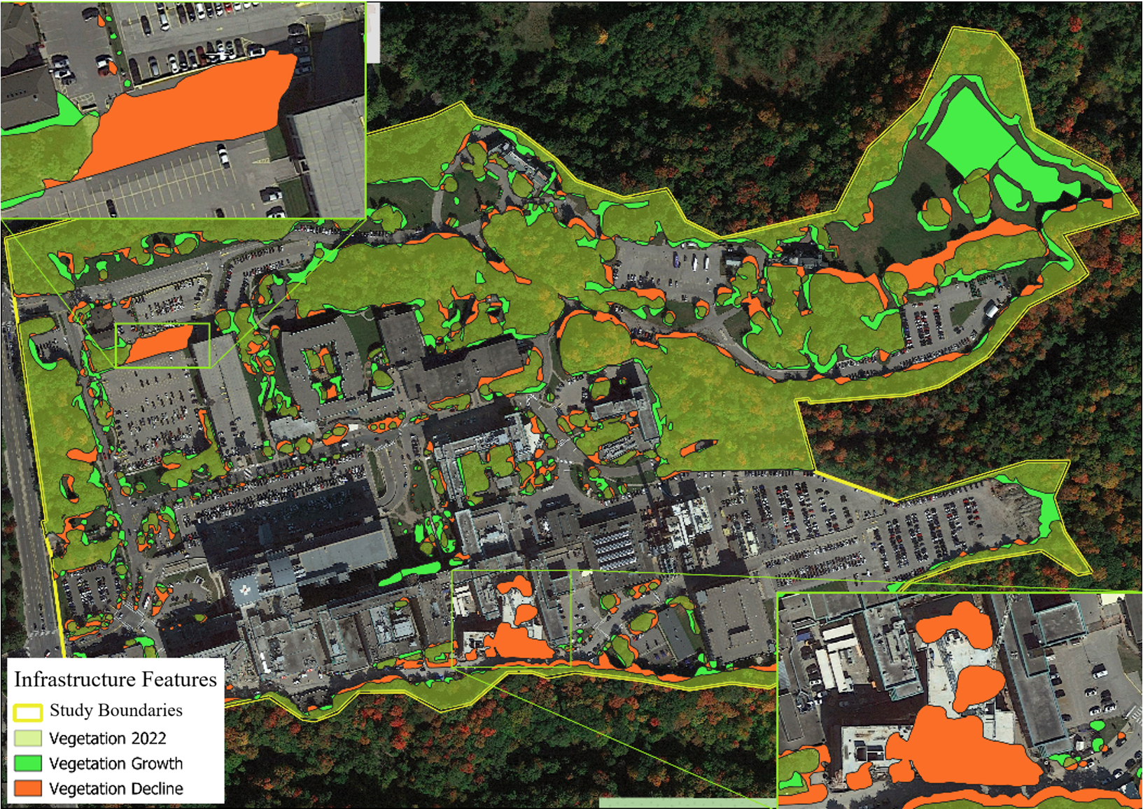 Structural change detection results